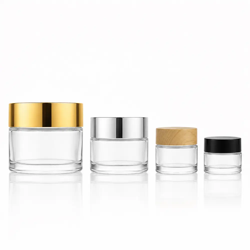 Custom cosmetic glass jars for face cream packaging