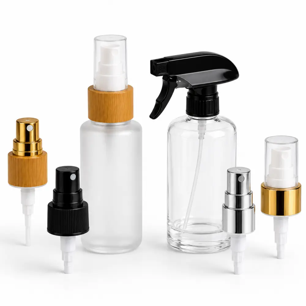 Perfume sprayers and fine mist pumps for fragrance and cosmetic bottles