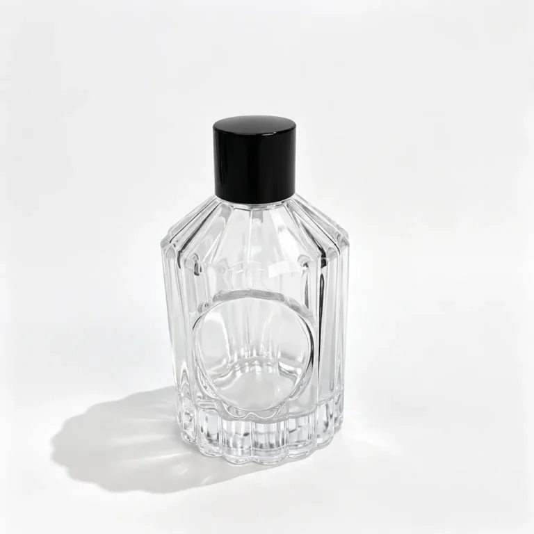 100ml Premium Perfume Bottles Wholesale with Ribbed Glass and Round Logo Panel