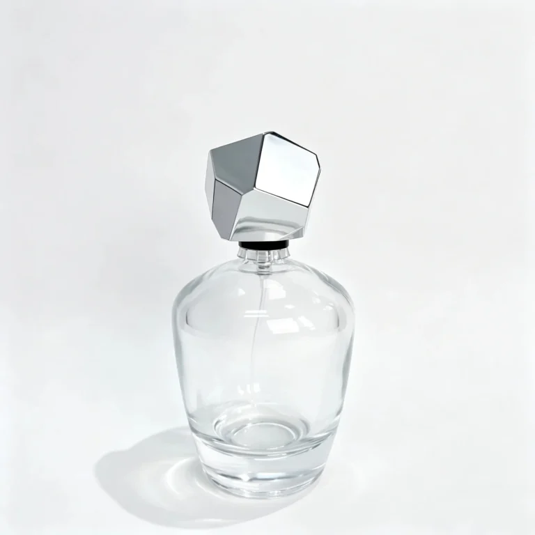 100ml Circle Perfume Bottle Wholesale with Rounded Glass Body and Faceted Cap