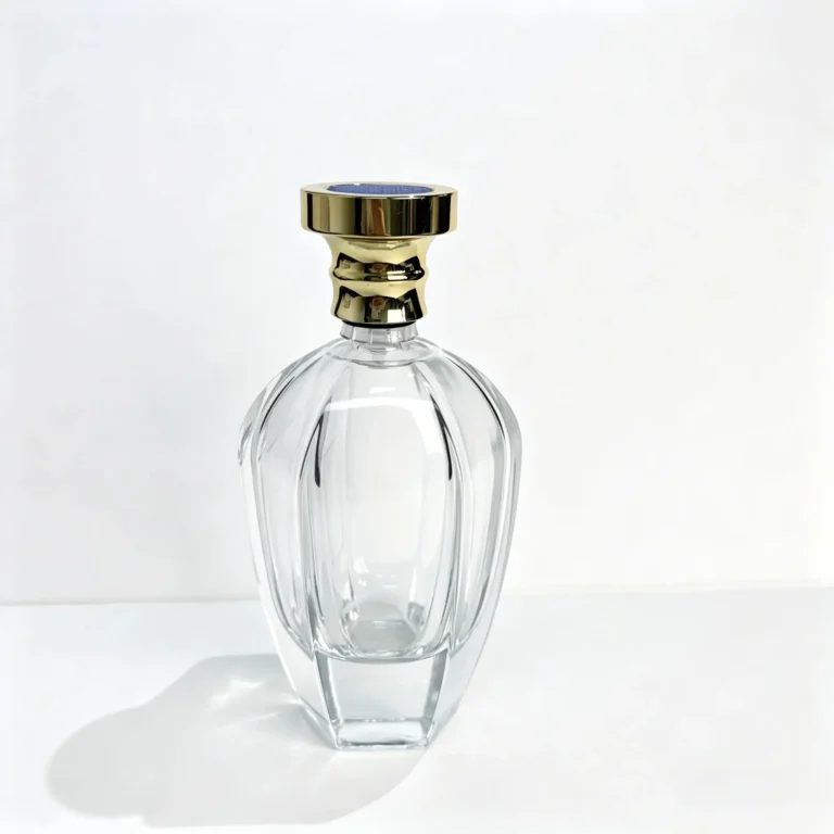 100ml Ribbed Glass Perfume Bottle with Decorative Cap