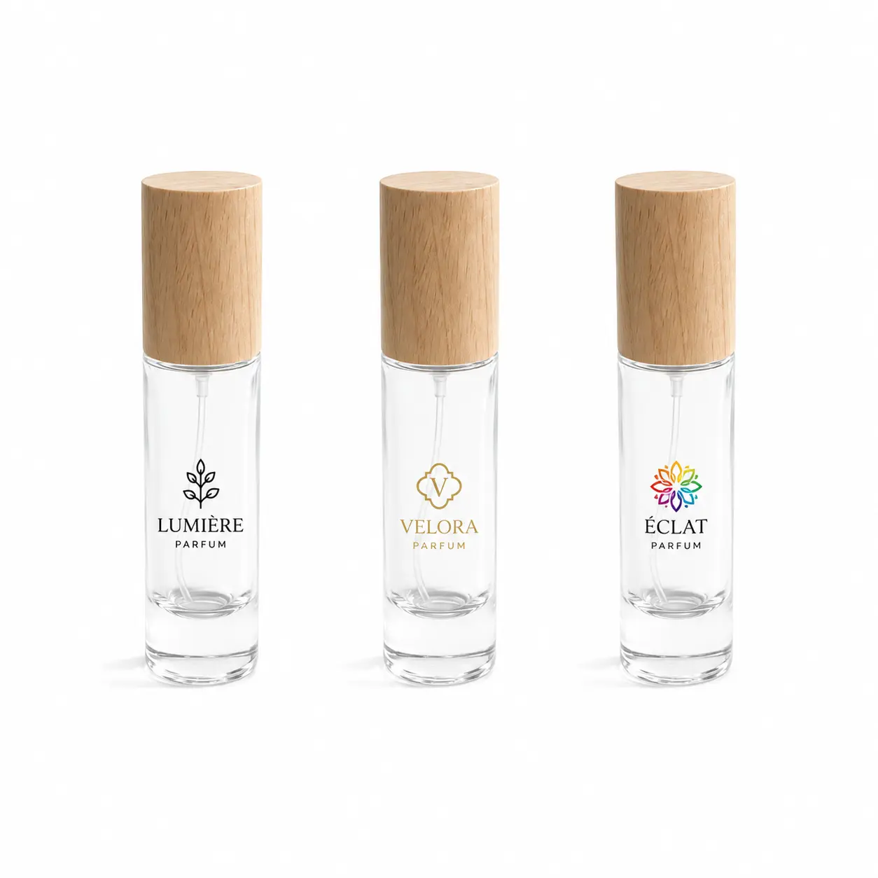 10ml Custom Cylindrical Perfume Bottle Logo Customization 10ml custom cylindrical glass perfume bottle showing a logo decoration reference on the slim bottle surface