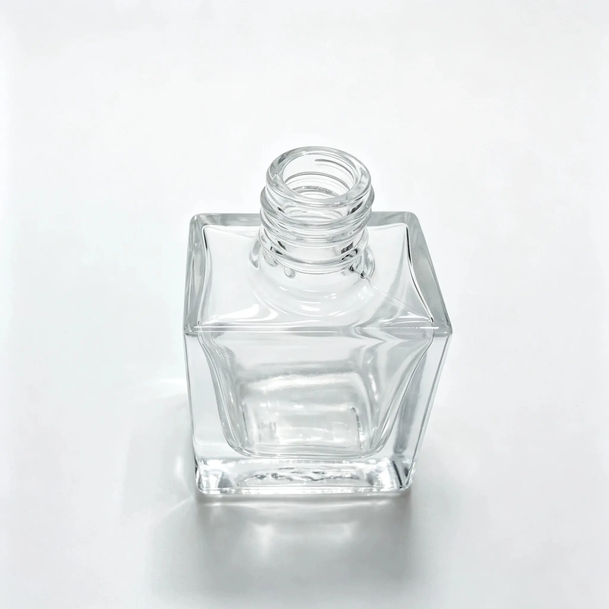 Close view of the neck opening on the 10ml custom nail polish bottle for closure and brush component matching