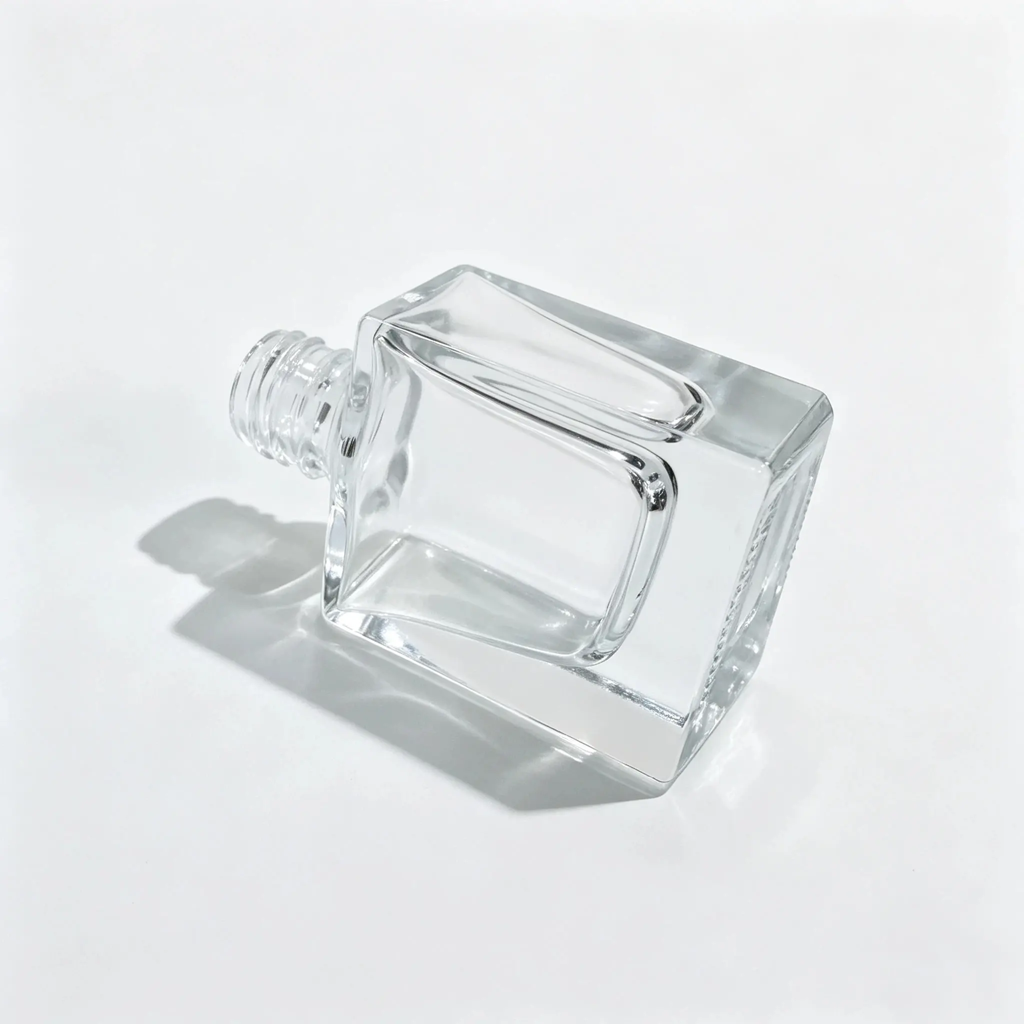 Side profile of the 10ml custom nail polish bottle showing its compact rectangular proportions