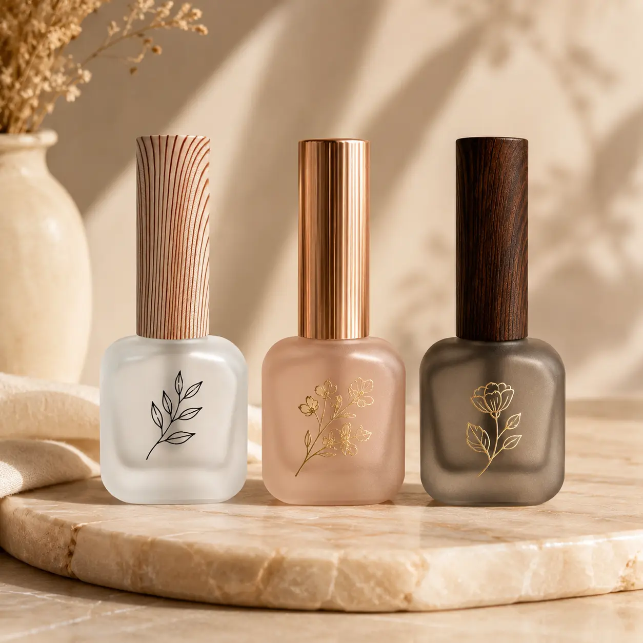 10ml Custom Printed Nail Polish Bottle Color Reference 10ml custom printed nail polish bottles showing printing and bottle color customization references