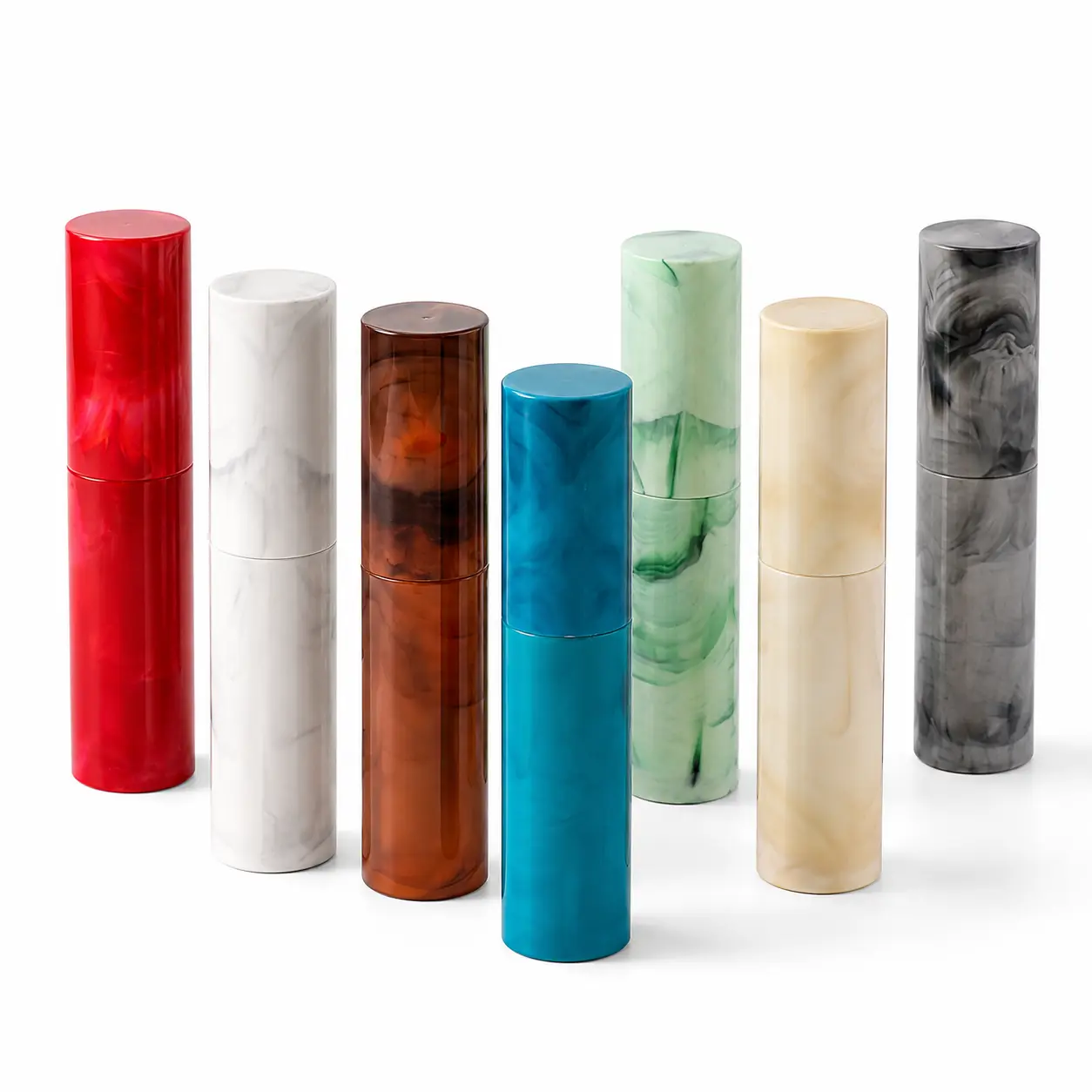 10ml Marble Pattern Travel Perfume Atomizer Color Options 10ml marble pattern travel perfume atomizers displayed in multiple selectable shell colors