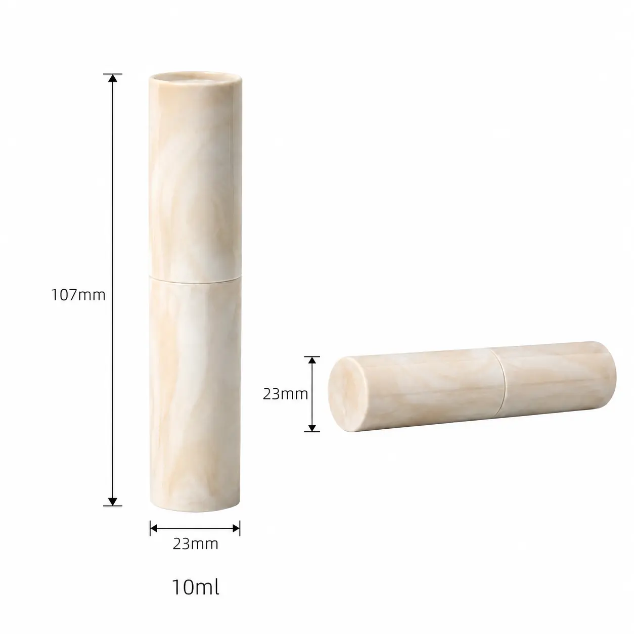 10ml Marble Pattern Travel Perfume Atomizer Dimensions and Capacity 10ml marble pattern travel perfume atomizer showing 23 by 23 by 107 mm overall dimensions