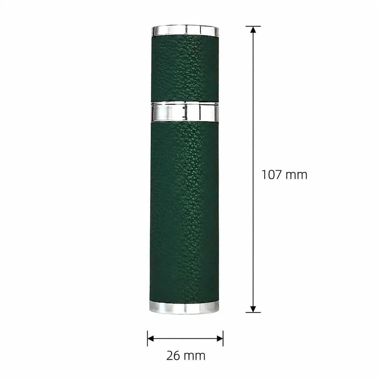 10ml Portable Perfume Atomizer Dimensions and Capacity 10ml travel perfume atomizer dimensions showing 26 mm width 26 mm depth and 107 mm overall height