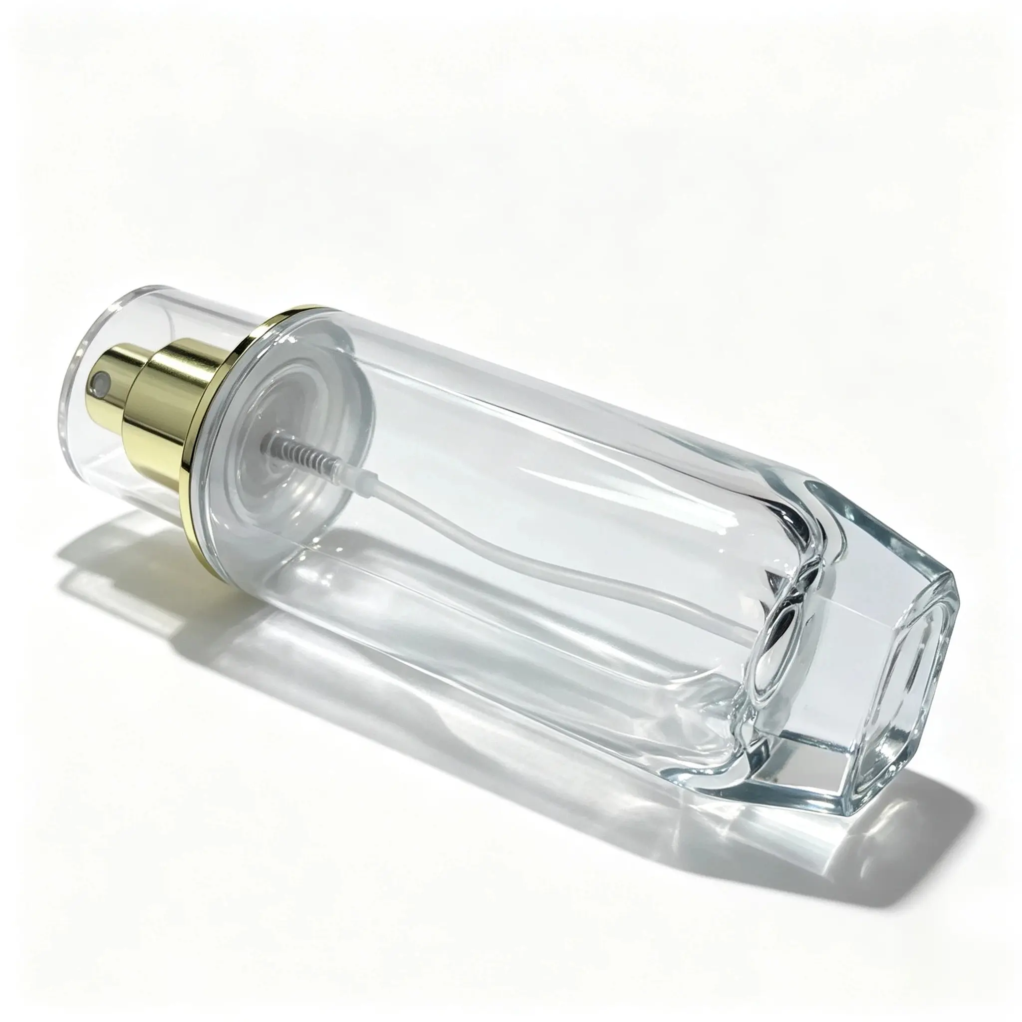 120ml Face Toner Spray Bottle Side Structure Side profile of the 120ml face toner spray bottle showing its tall cylindrical bottle structure