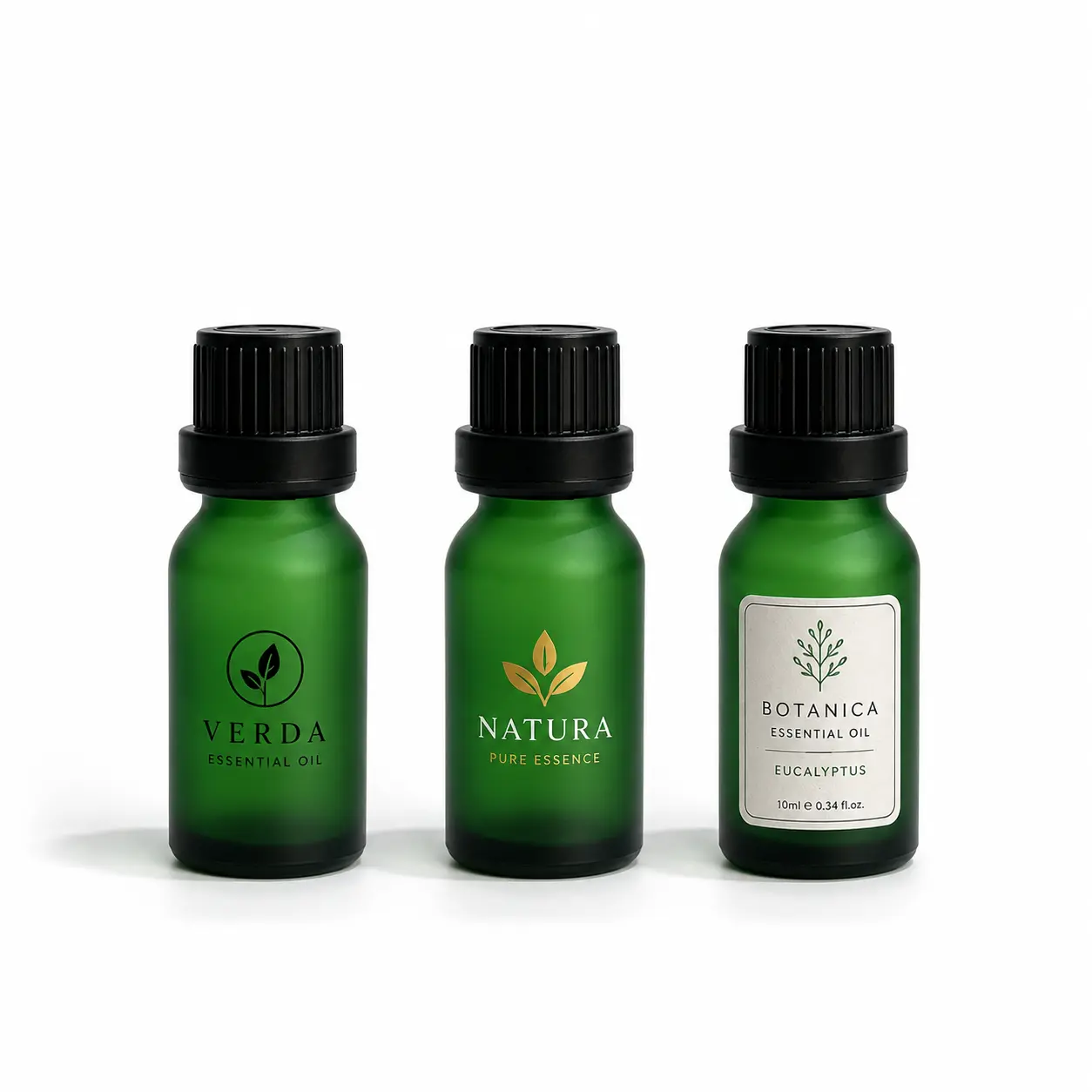 15ml Frosted Green Euro Dropper Essential Oil Bottle Logo Printing 15ml frosted green Euro dropper essential oil bottle showing a customized logo decoration reference on the bottle surface
