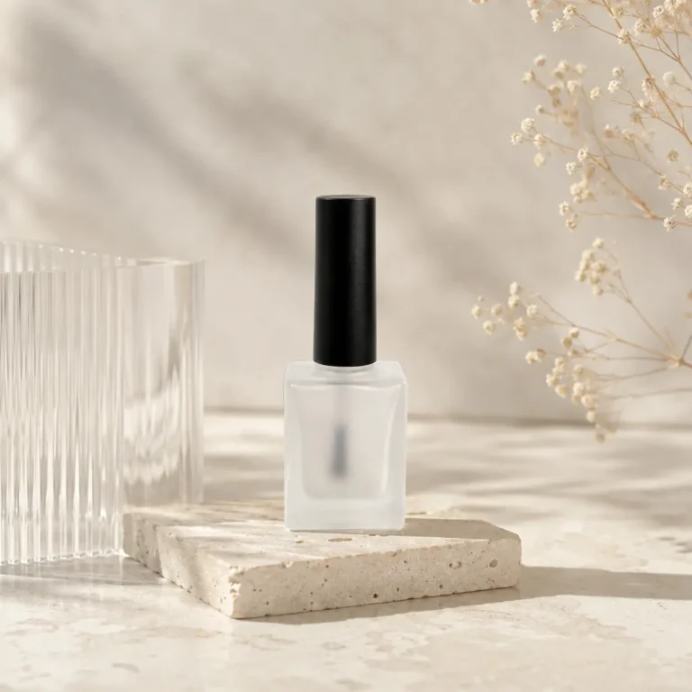 15ml Square Frosted Nail Polish Bottle Wholesale for Custom Packaging