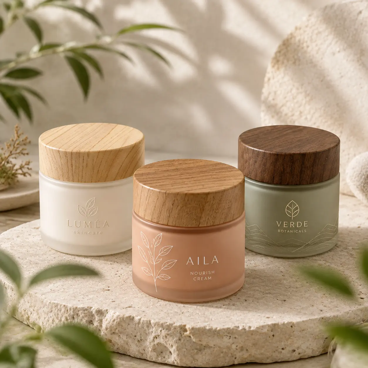 Printing and decoration reference options for the 30g frosted glass cosmetic cream jar