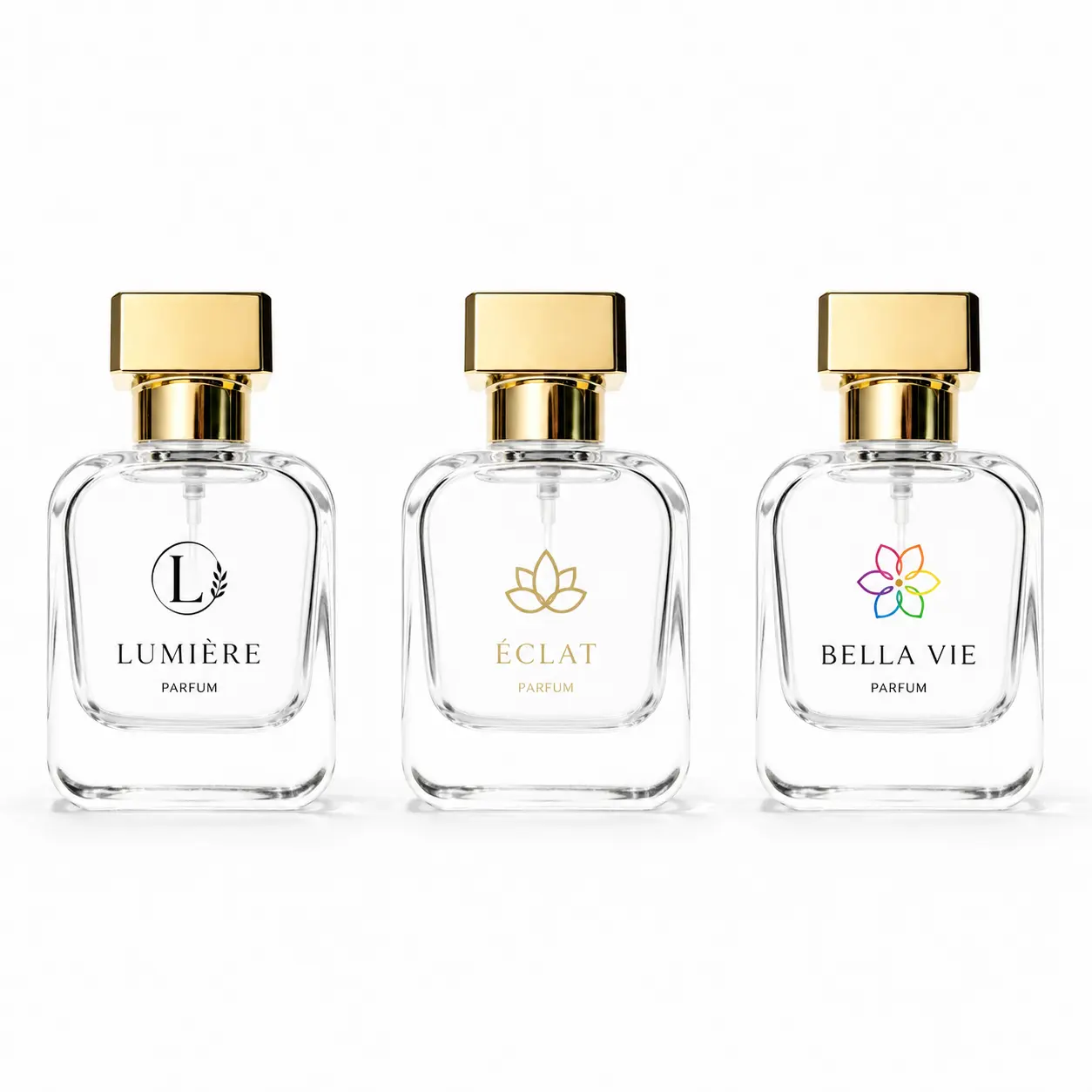 30ml Custom Perfume Bottle Logo Customization 30ml custom perfume bottle displaying a logo decoration reference on the concave front surface