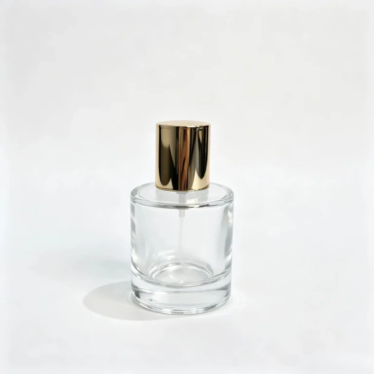 30ml Round Perfume Bottle Wholesale with Cylindrical Glass and Gold Cap