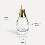 30ml Glass Serum Dropper Bottle dimension reference showing 24 × 52 × 108 mm overall size and 30ml capacity.