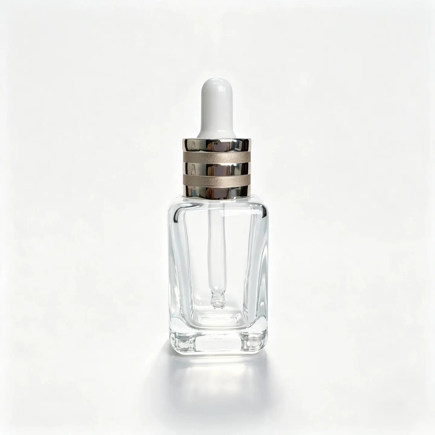 30ml Glass Serum Dropper Bottle Front View Front view of the complete 30ml glass serum dropper bottle with dropper closure