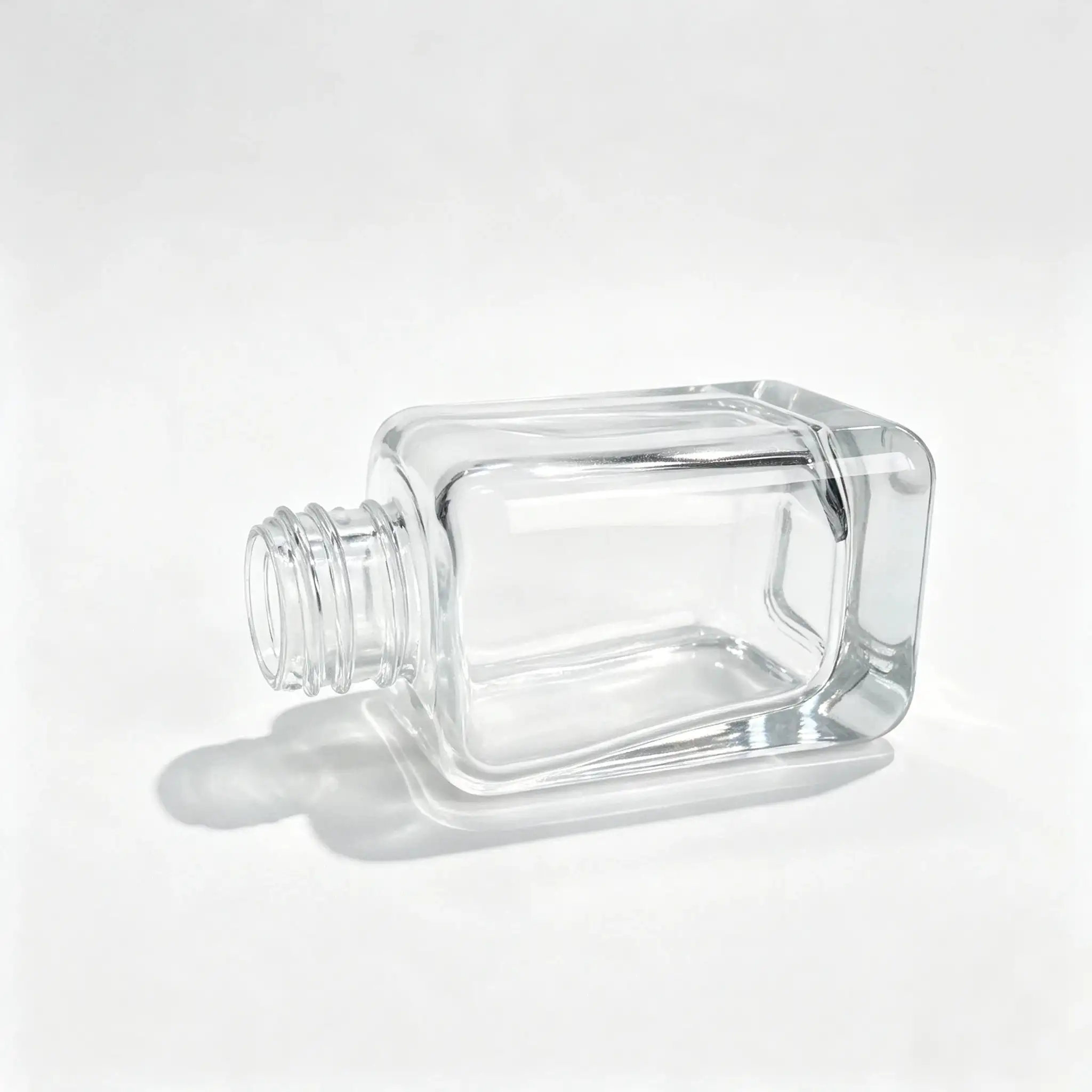 30ml Glass Serum Dropper Bottle Side View Side view of the empty 30ml glass serum bottle showing the bottle profile without the dropper cap