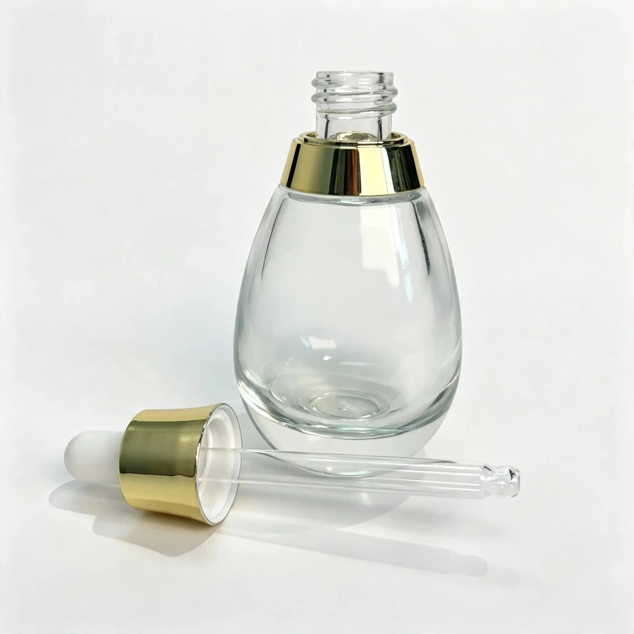 30ml Glass Serum Dropper Bottle and Components 30ml Glass Serum Dropper Bottle displayed with separate dropper and closure components
