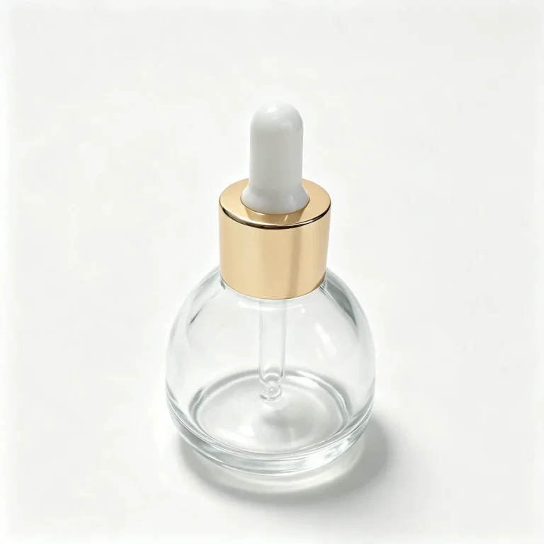 Front view of the complete 30ml serum dropper bottle with threaded-neck closure assembly