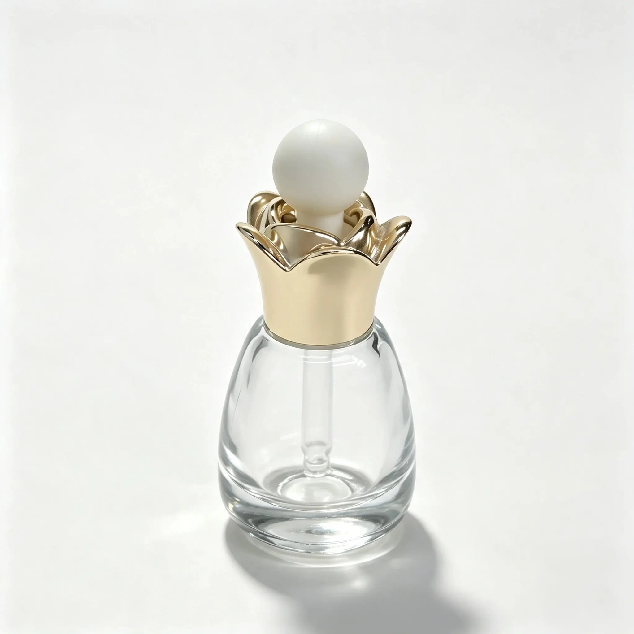 Top view of the complete 30ml serum dropper bottle showing the fitted dropper closure from above