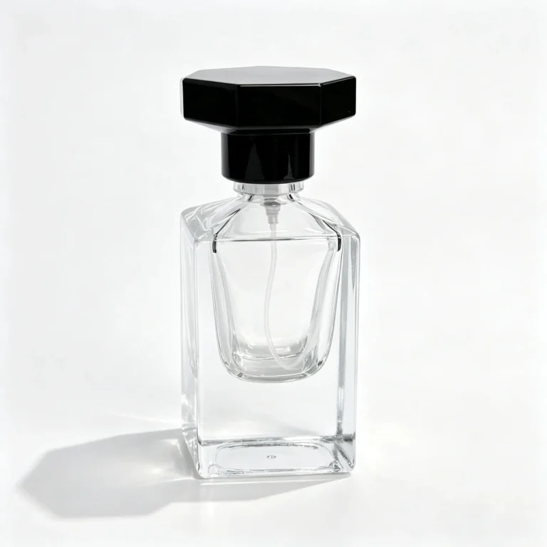 30ml Square Glass Perfume Bottle Wholesale with Octagonal Black Cap