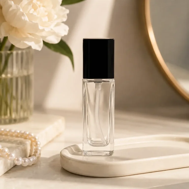 50ml Clear Glass Lotion Bottle with Sprayer for Wholesale