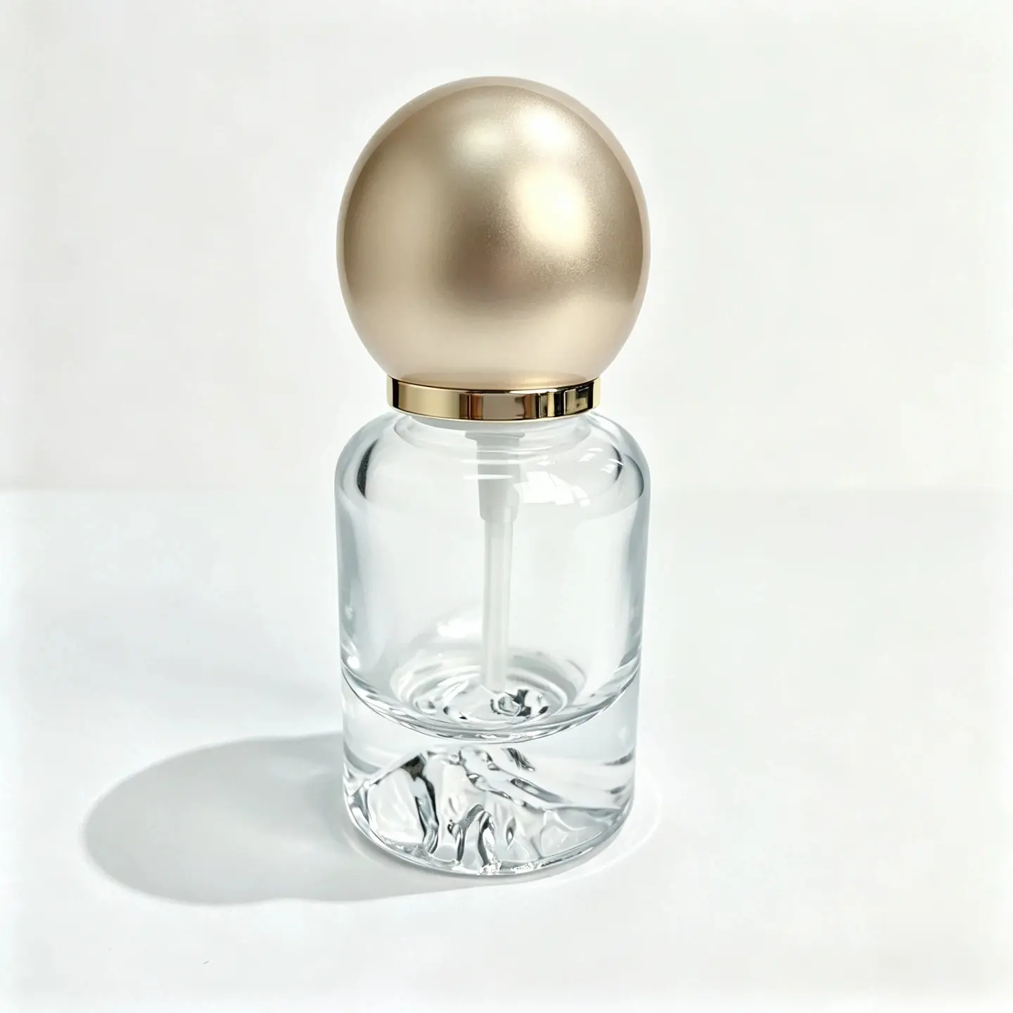 50ml Empty Lotion Pump Bottle Front View Front view of the assembled 50ml empty lotion pump bottle with pump collar and outer cap