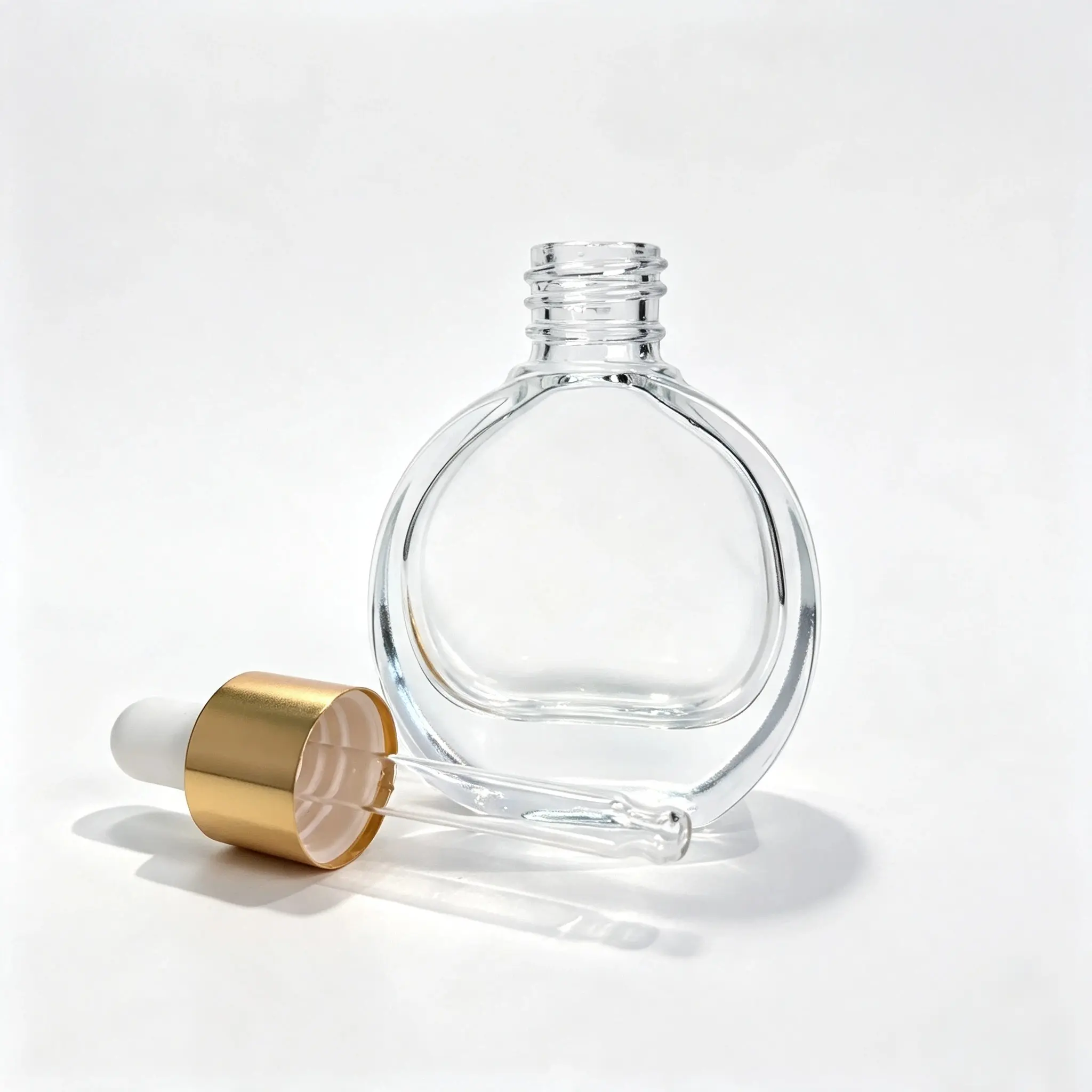 50ml Glass Serum Dropper Bottle Components 50ml glass serum dropper bottle displayed with separated cap and dropper components