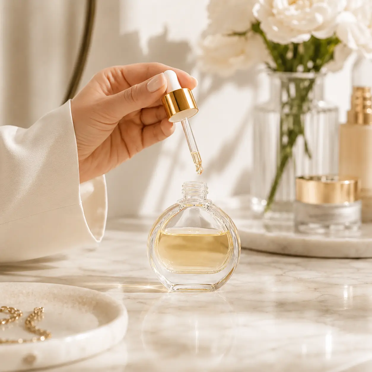 50ml Glass Serum Dropper Bottle Usage Scene 50ml glass serum dropper bottle shown in a serum dispensing application scene