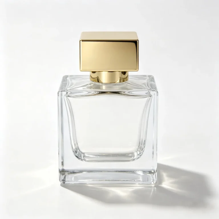 50ml Square Cologne Bottles Wholesale with Recessed Design and Gold Cap