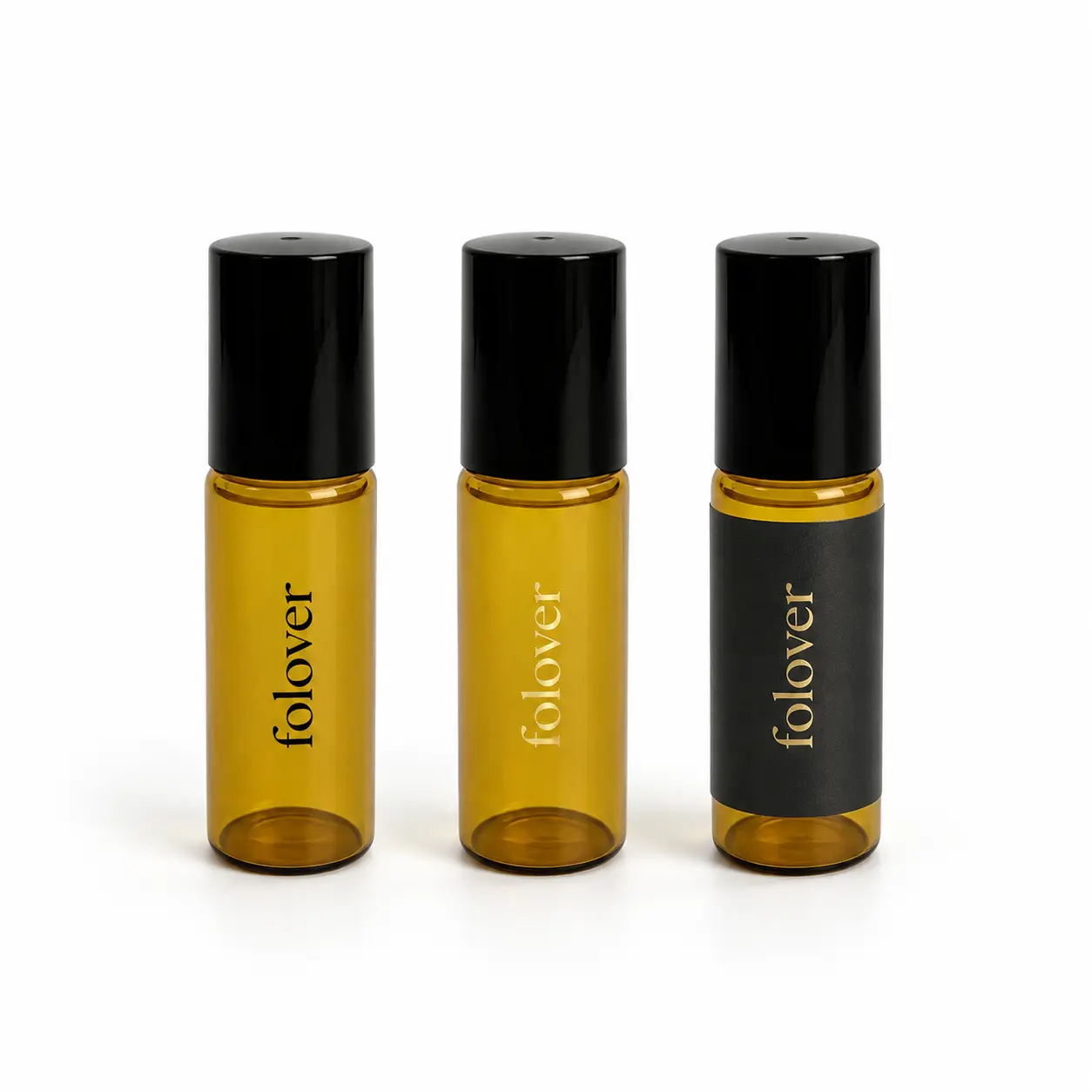 5ml Amber Roll On Bottle Logo Customization Reference 5ml amber roll on bottle displayed with custom logo decoration examples for branded packaging reference