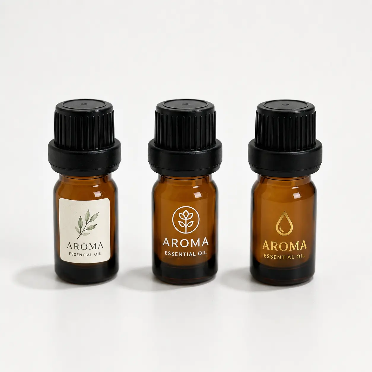 5ml Euro dropper essential oil bottle showing logo customization options for branded packaging