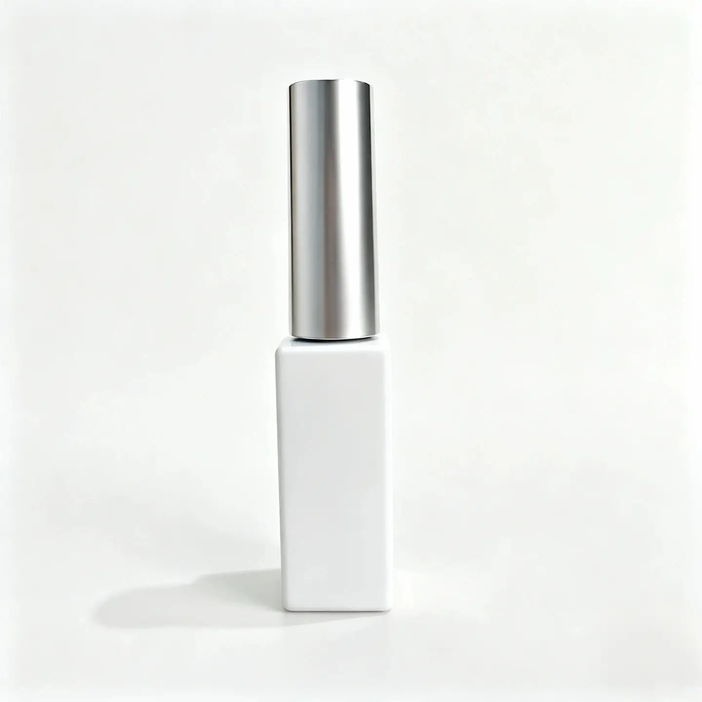 8ml Mini Glass Nail Polish Bottle Front View Front view of the complete 8ml mini glass nail polish bottle with its fitted cap.