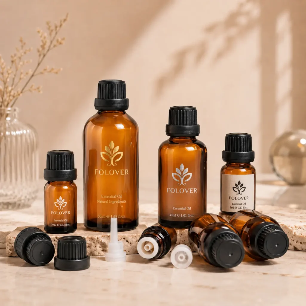 Euro dropper bottles in multiple sizes, amber and colored glass with orifice reducers and closure options