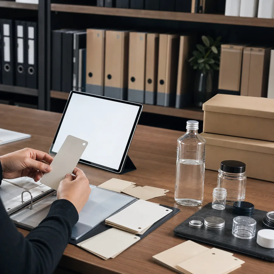 Controlled packaging document library with version and sample traceability