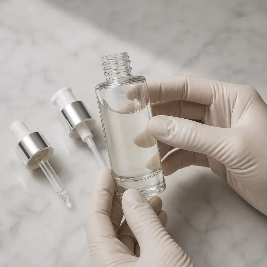test with the actual formula for serum packaging design