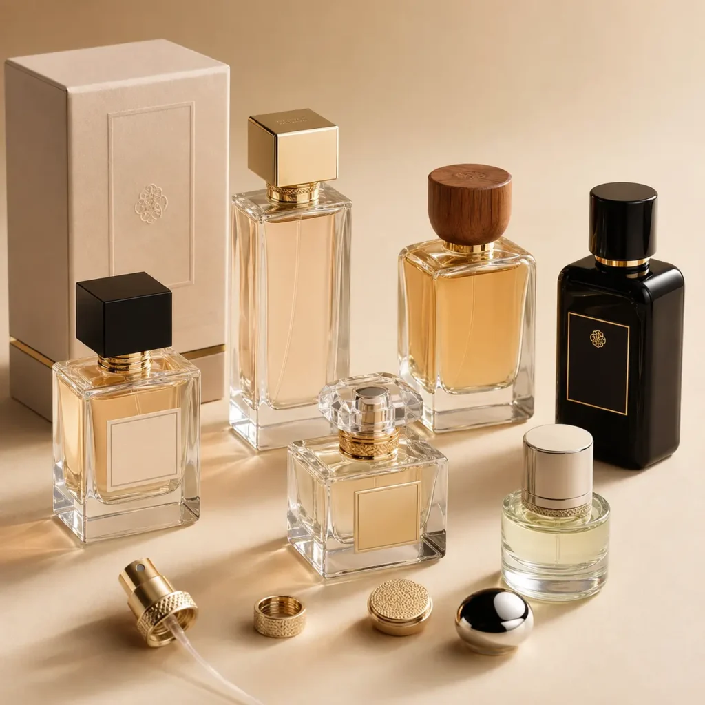 Square glass perfume bottle styles and sizes for custom fragrance packaging