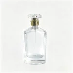 Rear view of the 100ml multifaceted perfume bottle showing its geometric silhouette, angled edges, and back-facing bottle profile.