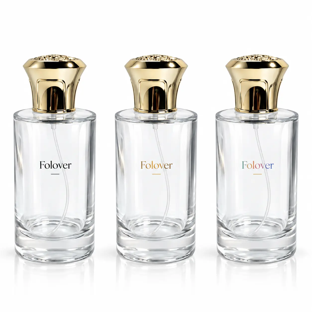 100ml مرجع طباعة شعار مخصص لزجاجة عطر مستقيمة الجوانب مرجع طباعة شعار مخصص لزجاجة العطر مستقيمة الجوانب 100ml يوضح خيارات العلامة التجارية على جسم الزجاجة لتغليف العطور.