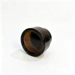 Bottom view of the 30g amber glass cream jar showing the glass base and container bottom structure.