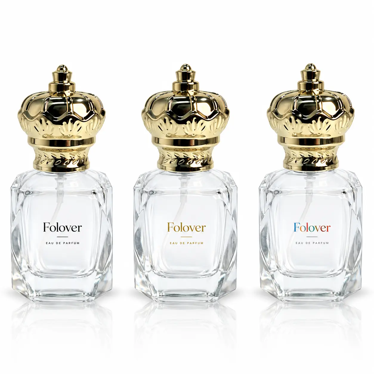 مرجع طباعة الشعار المخصص لزجاجة عطر 30ml Crown Diamond يعرض مفاهيم العلامة التجارية لتغليف العطور المخصصة.