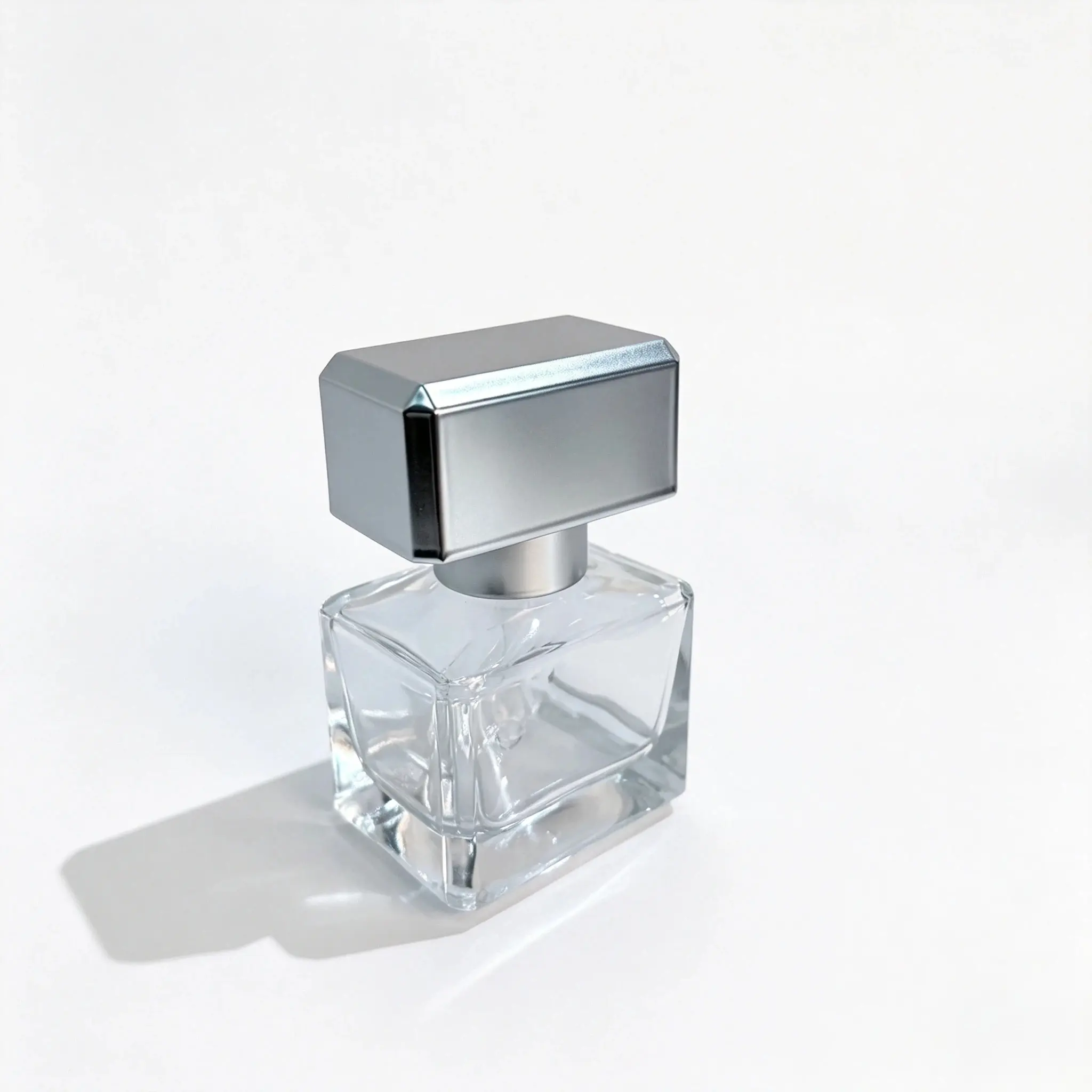 30ml Vista lateral del frasco de vidrio cuadrado para serum Vista lateral del frasco de vidrio cuadrado para serum 30ml que muestra su perfil geométrico compacto