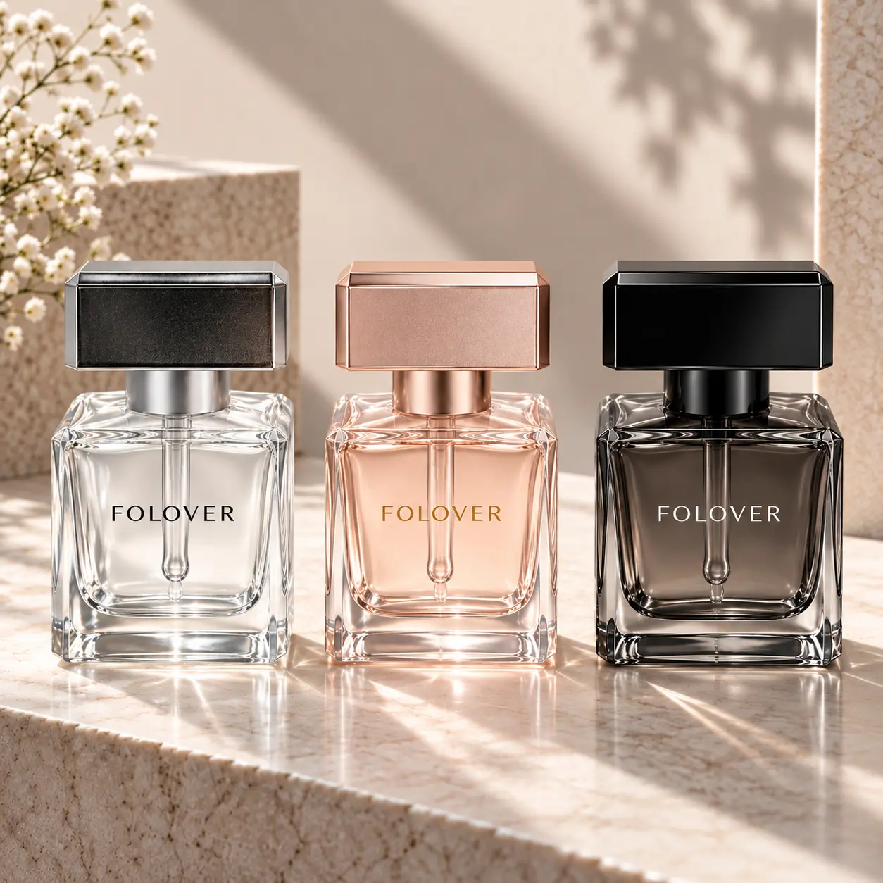 30ml Referencia de color de impresión del frasco cuadrado para serum 30ml frascos cuadrados para serum que muestran referencias de impresión personalizada y decoración en color