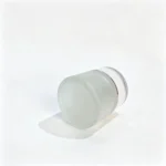 Bottom view of the 50g frosted cosmetic cream jar showing the circular base and translucent container finish
