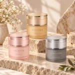 50g tarros de crema cosmética esmerilados que muestran diferentes colores de impresión y diseños decorativos para el envasado personalizado de cuidado de la piel