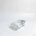 Side-lying view of the 50ml flat rectangular perfume bottle showing its base structure and the relationship between the bottle bottom and rectangular body.