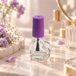 5ml curved glass nail polish bottle presented in a cosmetic packaging display scene highlighting its compact sculpted profile