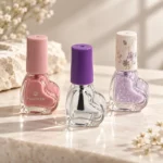 5ml custom printed glass nail polish bottle showing color and decoration concepts for branded nail polish packaging