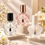 custom printing and color options for 5ml flower glass nail polish bottles