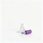 5ml glass nail polish bottle displayed with separate cap and brush components for packaging configuration reference